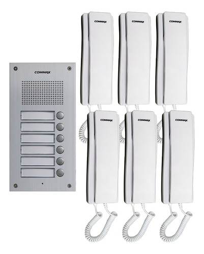 [KIT 6UM] Kit Portero multifamiliar 6 botones Commax (KIT 6UM DR-6UM+6)