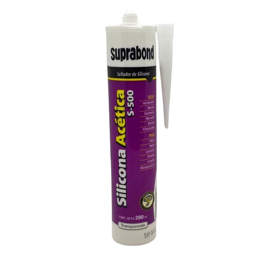 [GFX A S5 280 T] Sellador de silicona acetica transparente 280ml (GFX A S5 280 T)