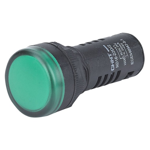 [ND16-22DS/2 24V GRN] Ojo de buey LED Chint 22mm color verde 24V
