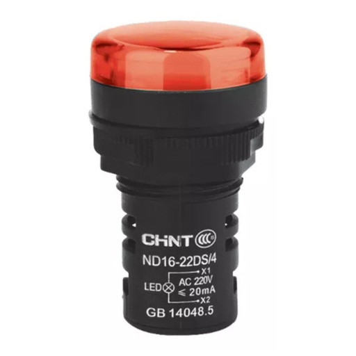 [ND16-22DS/2 24V RED] Ojo de buey LED Chint 22mm color rojo 24V