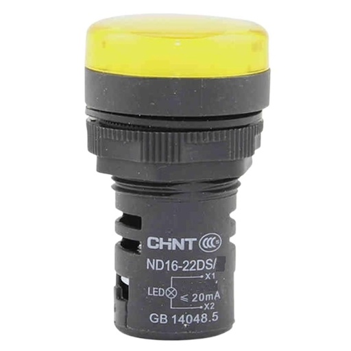 [ND16-22DS/2 24V YLW] Ojo de buey LED Chint 22mm color amarillo 24V