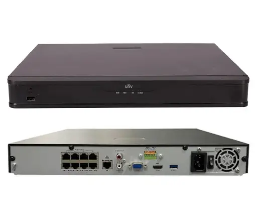 [NVR302-08S-P8] NVR PoE 8ch Uniview 8MP 4K iA Avanzada i/o Alarma Onvif/RTSP Ultra H265 (NVR302-08S-P8)
