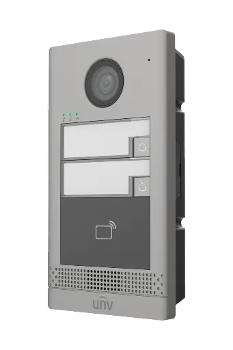 [OEU-202S-HMK2] Videoportero IP 2 Botones Uniview PoE IP65 IK08 Lector IC APP y/o pantalla (OEU-202S-HMK2)