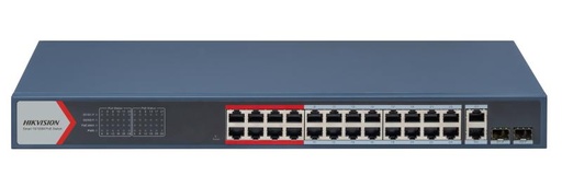 [DS-3E1326P-EI] Switch PoE Administrable 26 Puertos Hikvision - 24 PoE Fast + 2 Gigabit Combo - Potencia 370W (DS-3E1326P-EI)