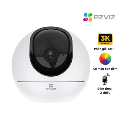 [CS-H6-R100-1J5WF 5MP] Camara IP WiFi 3K Ezviz H6 Interior PT ColorVu Deteccion Humano/Mascota Microfono Parlante SlotSD 512GB (CS-H6-R100-1J5WF)