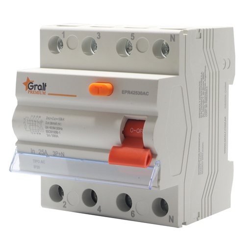 [EPR42530AC] Interruptor Diferencial 3P+N 25A 30mA 10kA (EPR42530AC)