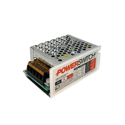 [S-25W-12V] Fuente 12V 2A Powerswitch gabinete metalico IP20 (S-25W-12V)