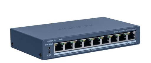 [DS-3E1309P-EI/M] Switch PoE 8+1 puertos Hikvision administrable 8 poe10/100 + 1 uplink 60W (DS-3E1309P-EI/M)