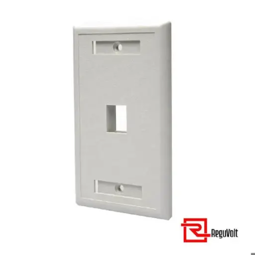 [RV-FPLATE-1U] Faceplate/tapa 1 puerto RJ45/jack/ethernet Reguvolt (RV-FPLATE-1U)