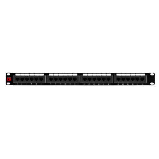 [RV-PP-524] UTP Cat5e patch panel 24 ports. / 24 x unshielded RJ45 jacks. / 6 ports as an unit. 1U 19"  krone&110 dual IDC (RV-PP-524)