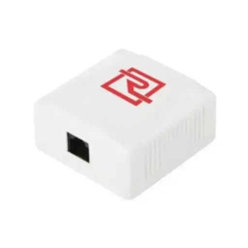 [RV-ROSETA-1U5e] Caja de montaje superficial Reguvolt Cat5e 1 Puerto RJ45 (RV-ROSETA-1U5e)
