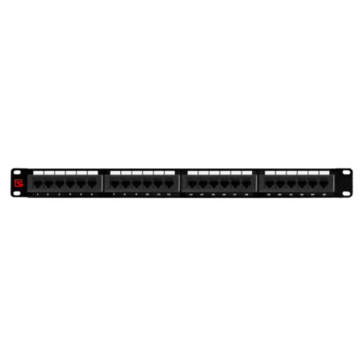 [RV-PP-624] UTP Cat6 patch panel 24 ports. / 24 x unshielded RJ45 jacks. / 6 ports as an unit. / 1U 19" krone&110 dual IDC (RV-PP-624)