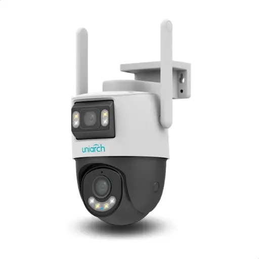 [Uho-P2S-M33F34] Camara IP WiFi Dual Uniview 3+3MP Exterior PT IR/Luz Blanca AutoTracking Mic Parlante IP66 MicroSD (Uho-P2S-M33F34)