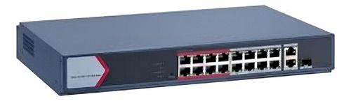 [DS-3E1318P-EI/M] Switch PoE 16+2 Puertos Hikvision Administrable 16 PoE Fast + 1 Gigabit + 1 combo Gigabit/SFP - Potencia 130W (DS-3E1318P-EI/M)