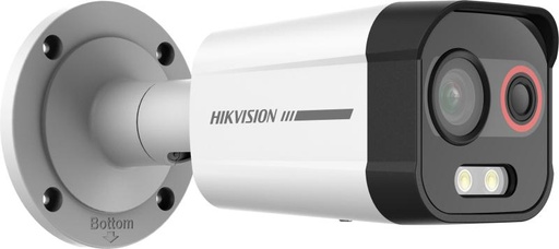 Camara IP Termica + Optica Hikvision 4MP Lente 4mm Deteccion Vehiculo/Humano Alarma Visual/Audio IP67 IK10 (DS-2TD2608-1/QA)