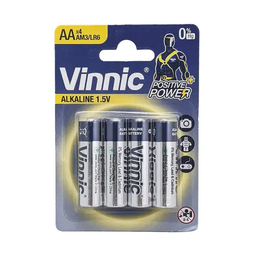 [VAAx4] Pila alcalina AA Vinnic (blister x 4 unidades)