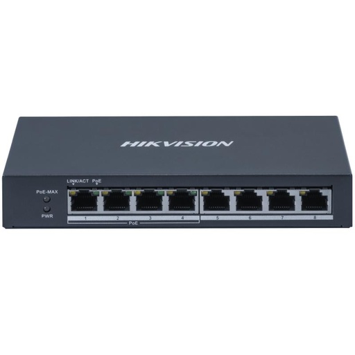 [DS-3E0508P-O] Switch PoE Hikvision 4 Puertos + 4 PoE Potencia 60W (DS-3E0508P-O) 