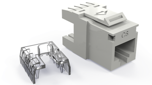 [FKcat6Jack] Jack Cat6 Furukawa montaje 90°/180° compatible con PoE/PoE+ Certificado Color blanco (35030600)