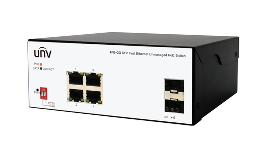 [ISW2000-4T2GP-POE-IN] Switch PoE 4+2 Uniview  4 PoE 100Mbps + 2 SFP 1000Mbps industrial 60W (ISW2000-4T2GP-POE-IN)