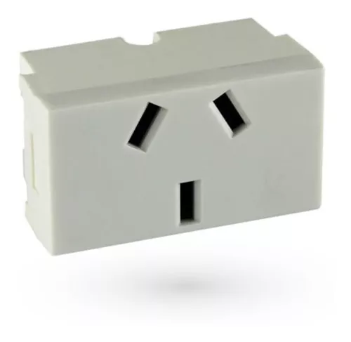 [109B] Tomacorriente PercanPlast c/tierra 10A blanco (109B)