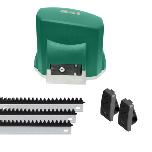 [91005] Kit SEG motor de porton corredizo SOLO CH500 CLASSIC + 3 cremalleras y 2 controles (AUTCOR020)