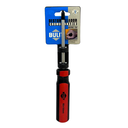 [90532] Destornillador cromo vanadio phillips 2x100mm Bulit (DES 7PH 2X100)