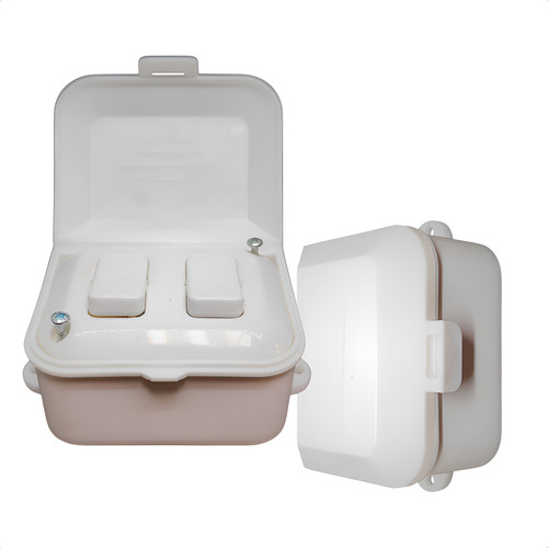 [44170700] Linea exterior capsulada 2 interruptores color blanco Taad (LC-70700)