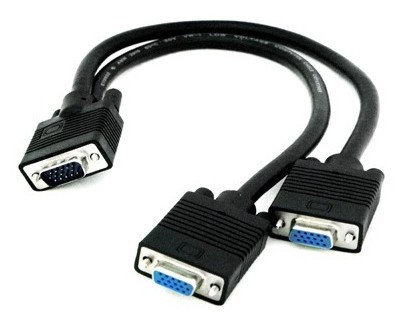 [06028] Splitter Vga Adaptador Divisor 1 Macho - 2 Hembras splitter