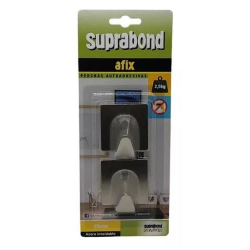 [90886] Percha autoadhesiva Suprabond de acero inoxidable 49mm x 2 unidades (AFX P49 AR)