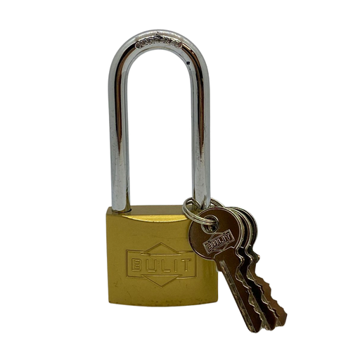 [90900] Candado Bulit de hierro dorado N°50 Aro largo 3 llaves (CDB H 50 D L)