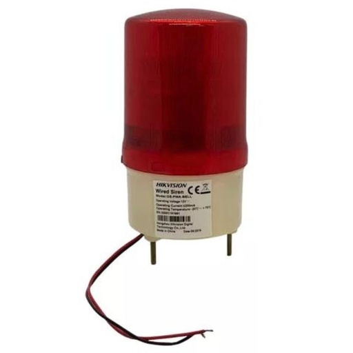 [90144] Sirena y estrobo Hikvision cableada convencional (DS-PMA-BELL)