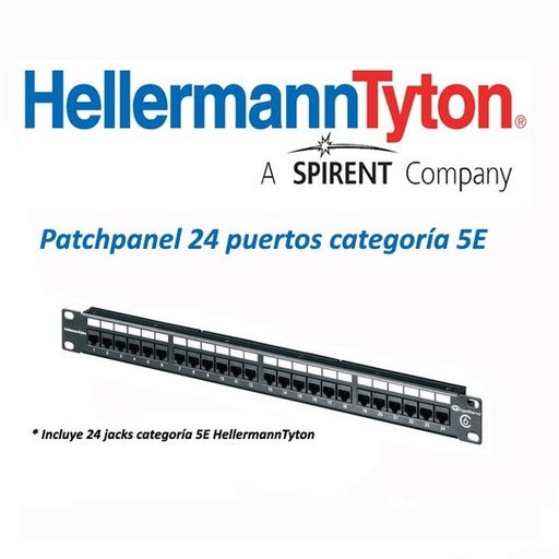 [2388] Patchpanel 24 ports Hellermann Tyton cat 5e (Patchera)