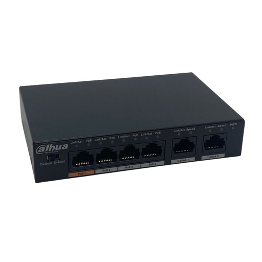 [90196] Switch PoE 4+2 Dahua 60w (DH-PFS3006-4ET-60)