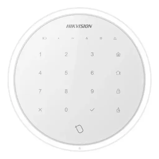 [32209] Teclado inalambrico y lector de tags/tarjetas mifare Hikvision AxHub blanco (DS-PKA-WLM-433)