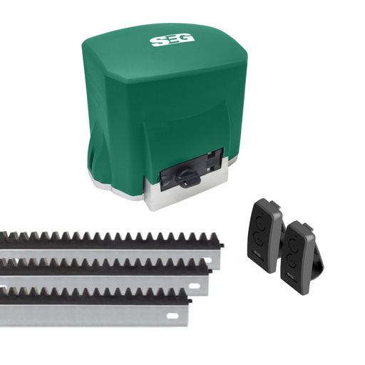 [90979] Kit SEG Motor de porton corredizo WiFi hasta 500kg SOLO FIT + 3 cremalleras y 2 controles (AUTCOR089)