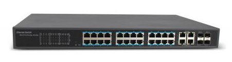 [LG42016P+4G+4S] Switch PoE 24+4 Puertos Longse 24 PoE 10/100 + 4 Ptos 10/100/1000 + 4 Sfp (LONGSE-RT2418)
