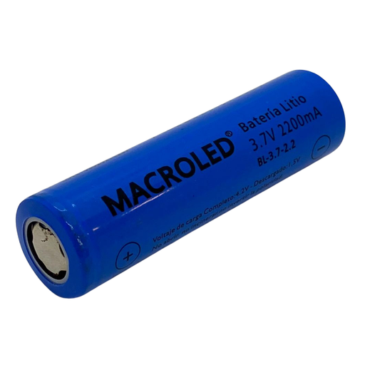 [BL-3.7-2.2] Bateria de litio 18650 Macroled 3.7V 2200mA recargable