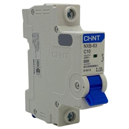 [NXB-63 1P C10 6kA] Termica Unipolar Chint 1x10A 6kA curva C Riel Din