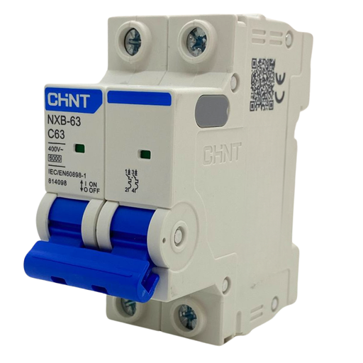 [NXB-63 2P C63 6kA] Termica Bipolar Chint 2x63A 6kA curva C Riel Din