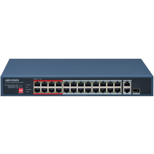 [HK42024P+2G+1S] Switch PoE Hikvision 24 Puertos + 2 GB + 1 SFP potencia 250w (DS-3E0326P-E/M)