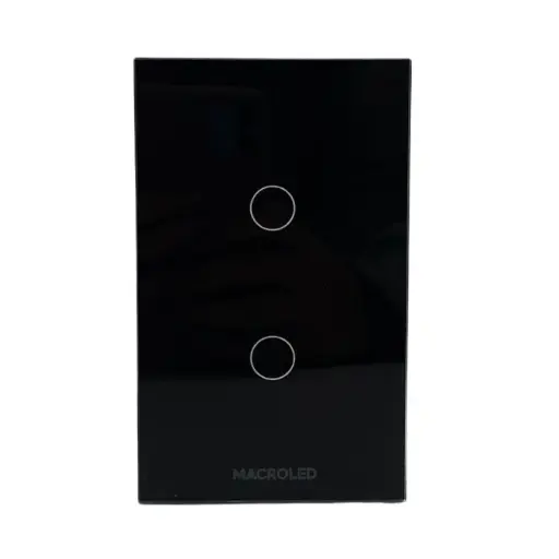 [TSX2N] Tecla de pared smart Macroled tactil de 2 canales negro (TSX2N)