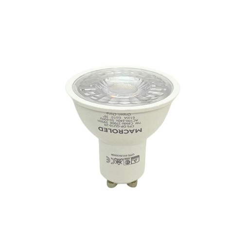[CPS-DP-GU10-20W] Dicroica de PVC Macroled 7W GU10 calido (CPS-DP-GU10-20W)
