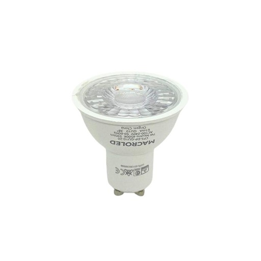 [CPS-DP-GU10-20N] Dicroica de PVC Macroled 7W GU10 neutro (CPS-DP-GU10-20N)