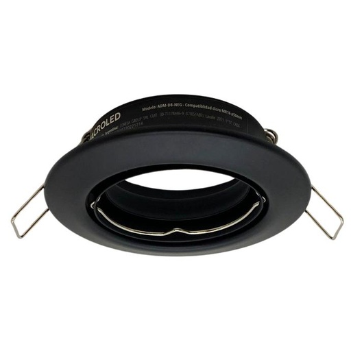 [ADM-D8-NEG] Aro de embutir Macroled para dicroica GU10 movil negro 8cm (ADM-D8-NEG)