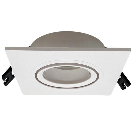 [AECD-X1-B-PC] Artefacto de embutir cuadrado Macroled para dicroica GU10 blanco (AECD-X1-B-PC)