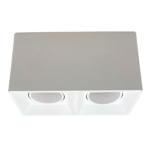 [APCDL-X2-B-PC] Plafon cuadrado Macroled para dos dicroicas GU10 movil blanco (APCDL-X2-B-PC)