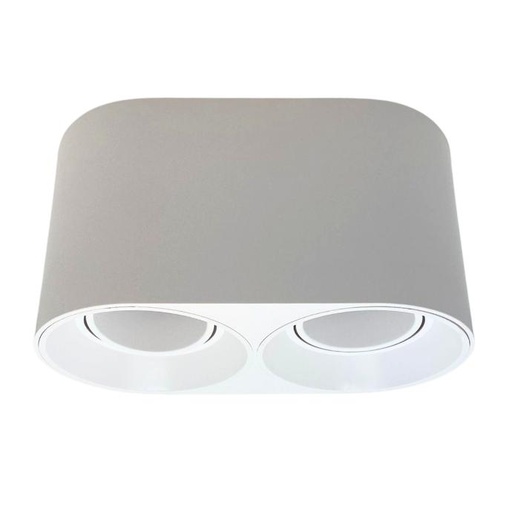 [APRDL-X2-B-PC] Plafón redondo Macroled para dos dicroicas GU10 móvil blanco (APRDL-X2-B-PC)