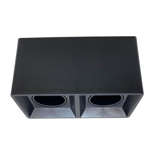 [APCDL-X2-N-PC] Plafón cuadrado Macroled para dos dicroicas GU10 móvil negro (APCDL-X2-N-PC)