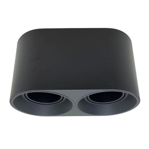 [APRDL-X2-N-PC] Plafón redondo Macroled para dos dicroicas GU10 móvil negro (APRDL-X2-N-PC)