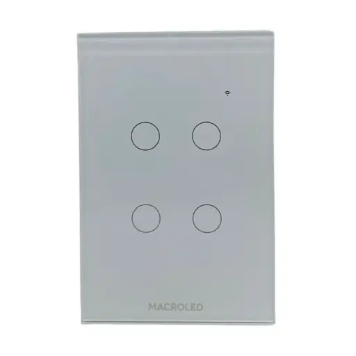 [TSX4B-CP] Tecla de pared smart Macroled tactil de 4 canales con capacitor blanco (TSX4B-CP)